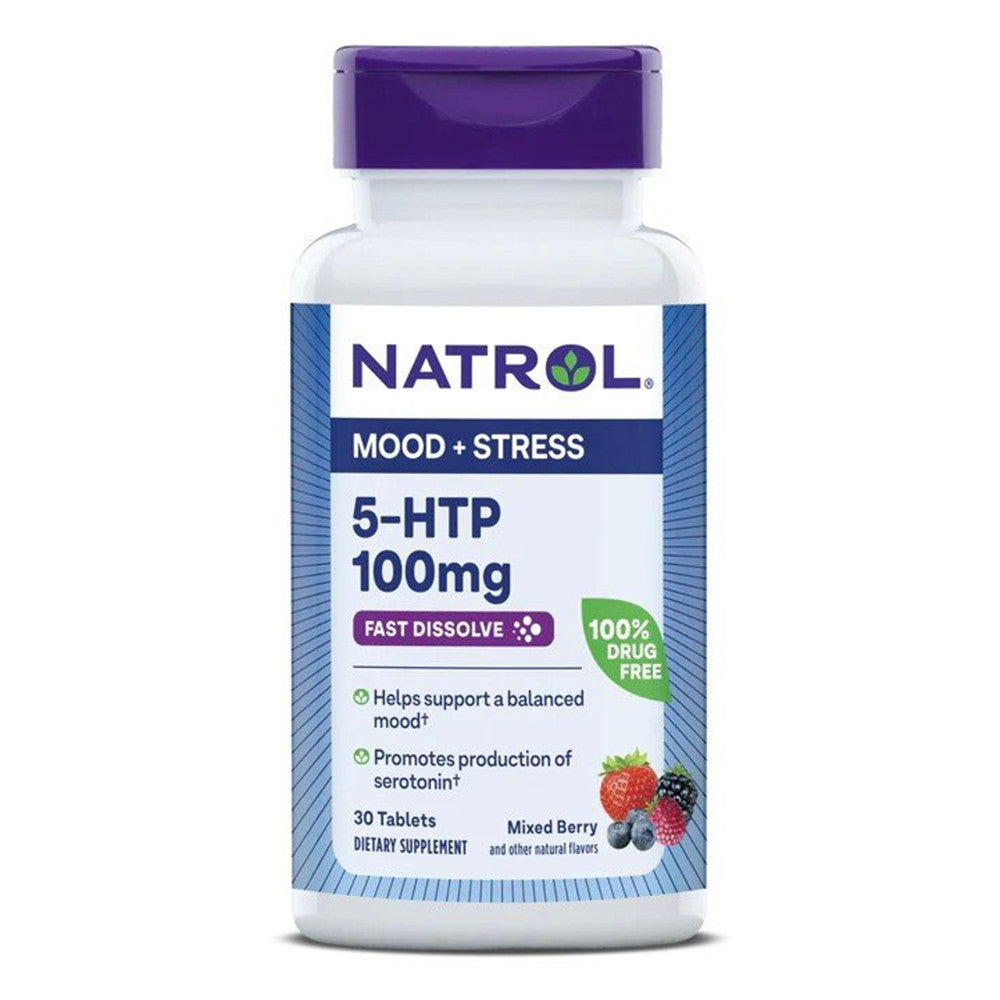 Natrol 5-Htp 100 Mg Fast Dissolve Tablets, Wild Berry - 30 Ea